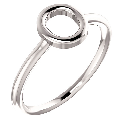 14k White Gold Stackable Initial O Ring