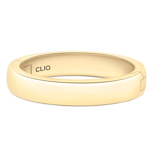 14k Yellow Gold 4mm CLIQ Hinged Adjustable Wedding Band For