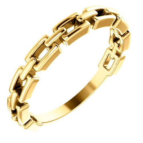 14k Yellow Gold Chain Link Ring JJ52078Y Joy Jewelers