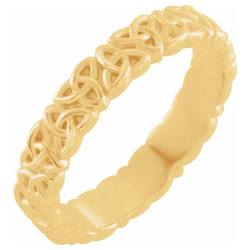 14k Yellow Gold Ladies' Celtic Knot Wedding Band 4mm