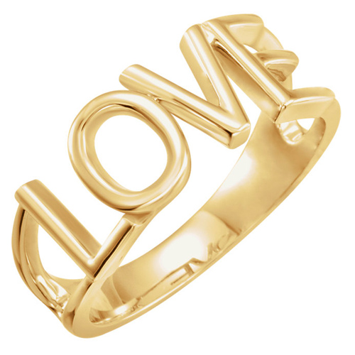 14k Yellow Gold LOVE Ring