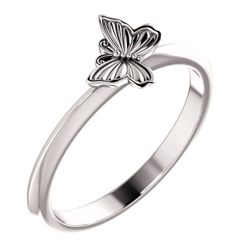 Sterling Silver Stackable Butterfly Ring