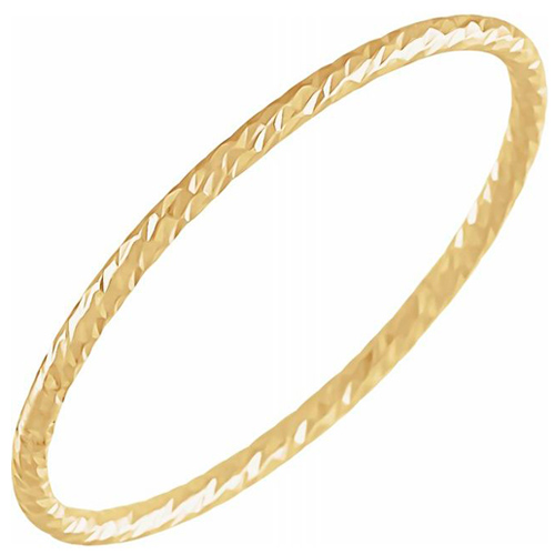 14k Yellow Gold Slender Stackable Textured Ring