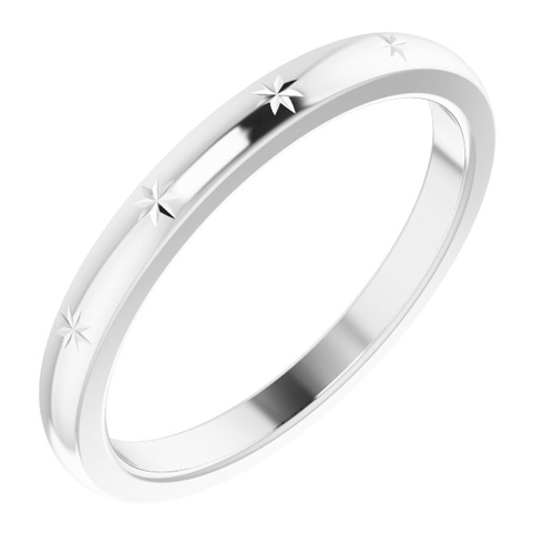 14k White Gold Stackable Starburst Ring