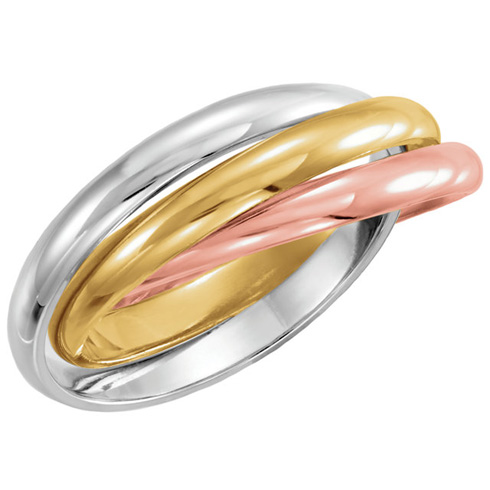 18kt Yellow Gold and Platinum Rolling Rings