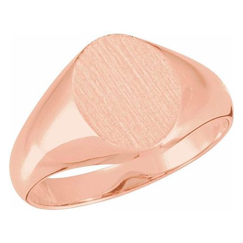 14k Rose Gold Open Back Oval Signet Ring 10 x 8mm 