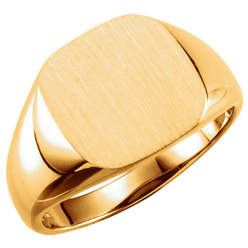 14k Yellow Gold Ladies' Square Signet Ring 11mm