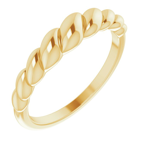 14k Yellow Gold Tapered Rope Ring 