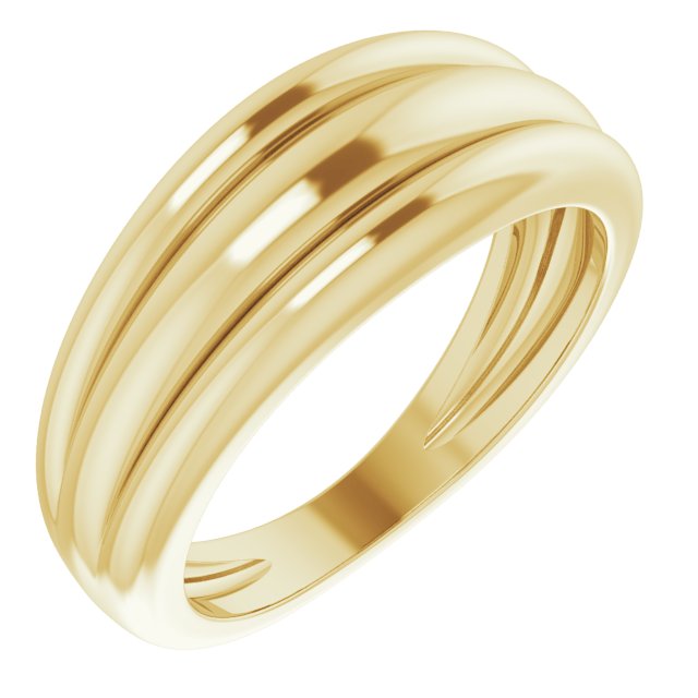 14k Yellow Gold Triple Dome Ring