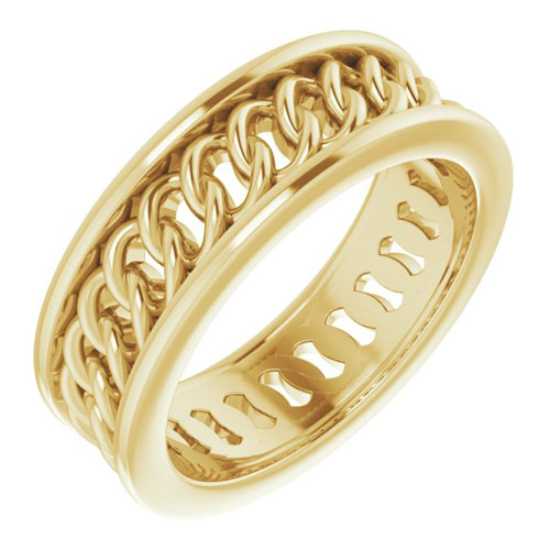14k Yellow Gold Ladies' Curb Link Wedding Band