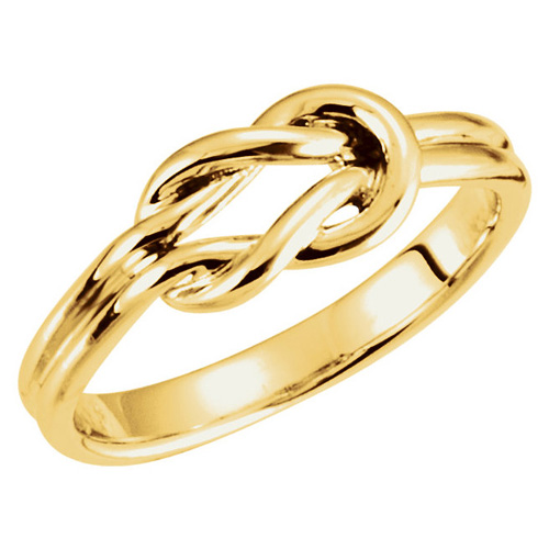 14k Yellow Gold Grooved Knot Ring