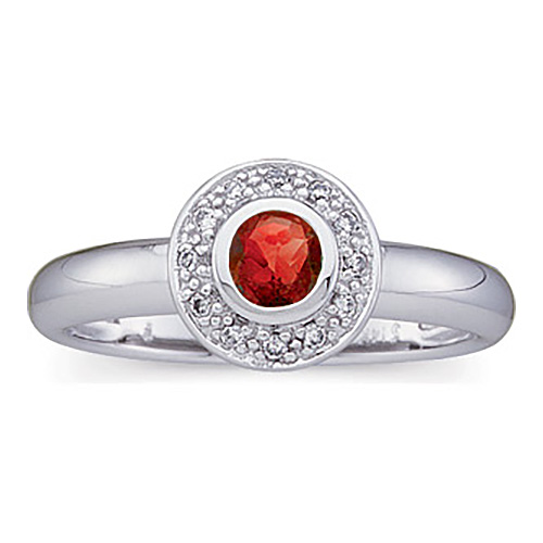14kt White Gold 1/3 CT Genuine Ruby and Diamond Ring JJ61532