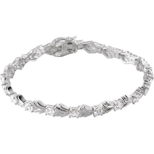 Sterling Silver 8 ct tw Cubic Zirconia 7.25in Bracelet