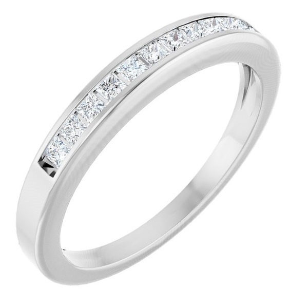 1/4 CT TW Princess Diamond Platinum Band