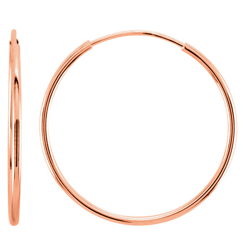 14k Rose Gold 5/8in Slender Endless Hoop Earrings