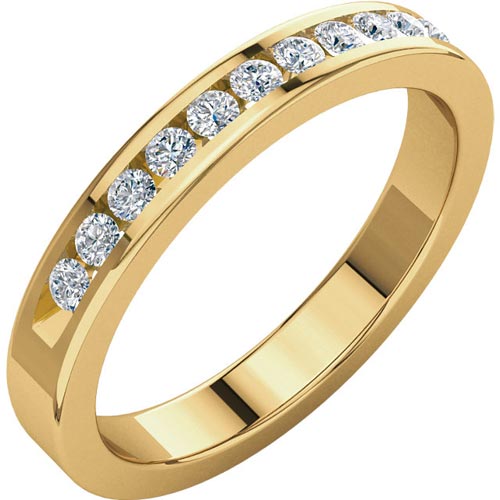 14k Yellow Gold 1/4 ct tw Diamond Classic Channel Set Anniversary Band