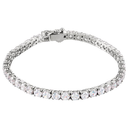 Sterling Silver Cubic Zirconia Tennis Bracelet 7in