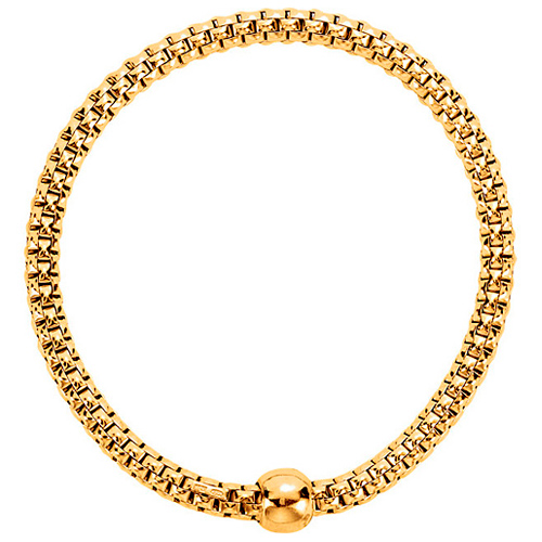 Yellow Gold-Plated Sterling Silver Woven Stretch Bracelet