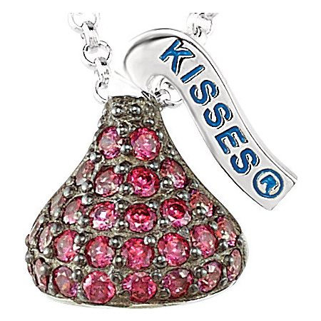 Sterling Silver 1/2in HERSHEY'S KISSES July Birthstone Necklace