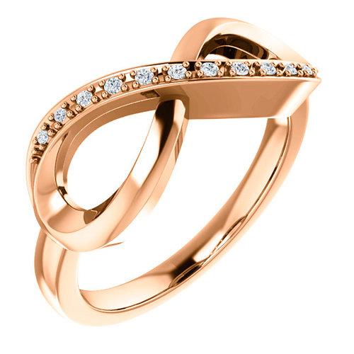 14k Rose Gold Diamond Infinity Ring