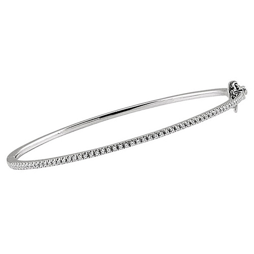 14kt White Gold 1/2 ct Diamond Bangle Bracelet