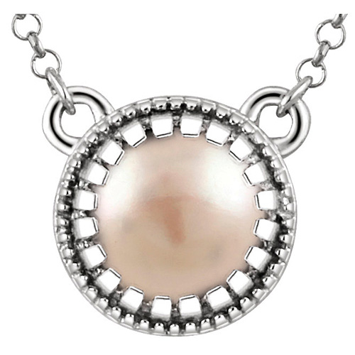 14kt White Gold 5mm Freshwater Pearl 18in Necklace