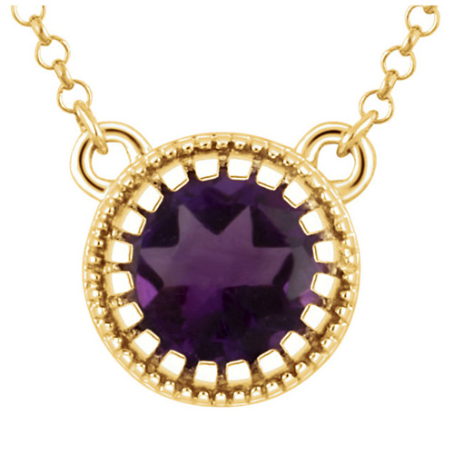 14kt Yellow Gold .65 ct Amethyst 18in Necklace