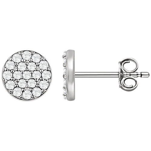 14kt White Gold 1/3 ct Diamond Cluster Earrings
