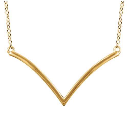 14kt Yellow Gold V 18in Necklace