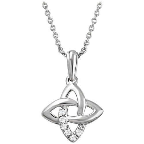 Sterling Silver .06 ct tw Diamond Criss-Cross 18in Necklace