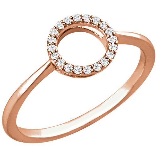 14kt Rose Gold 1/10 ct Diamond Circle Ring