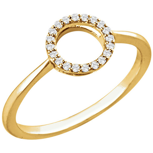 14kt Yellow Gold 1/10 ct Diamond Circle Ring