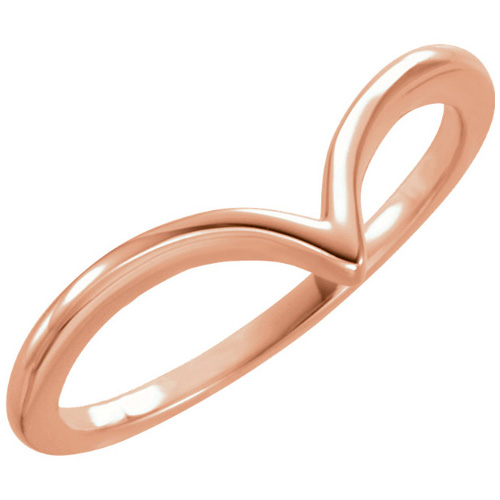 14kt Rose Gold V Ring