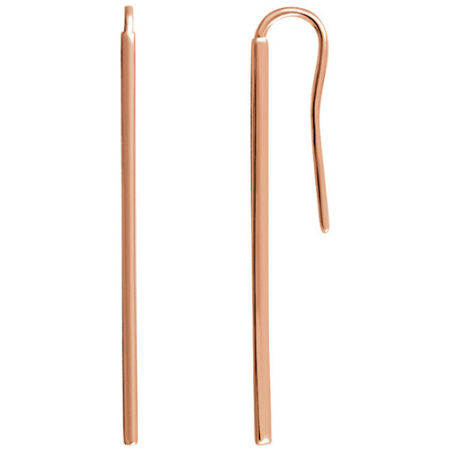 14kt Rose Gold Vertical Bar Earrings