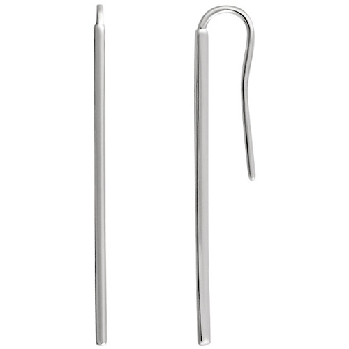 14kt White Gold Vertical Bar Earrings