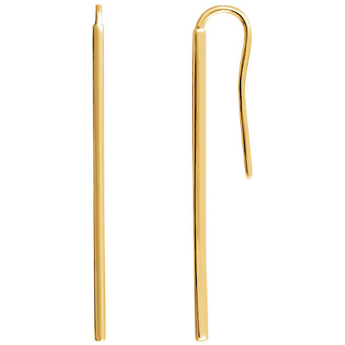 14kt Yellow Gold Vertical Bar Earrings