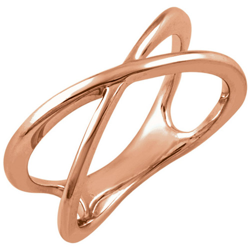 14kt Rose Gold Cross Over Ring