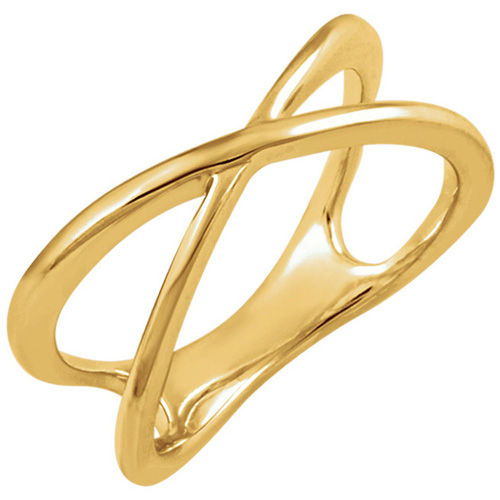 14kt Yellow Gold Cross Over Ring
