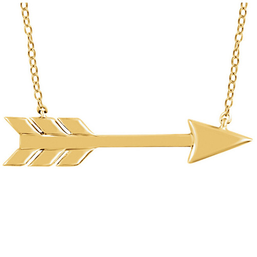 14kt Yellow Gold Arrow 18in Necklace