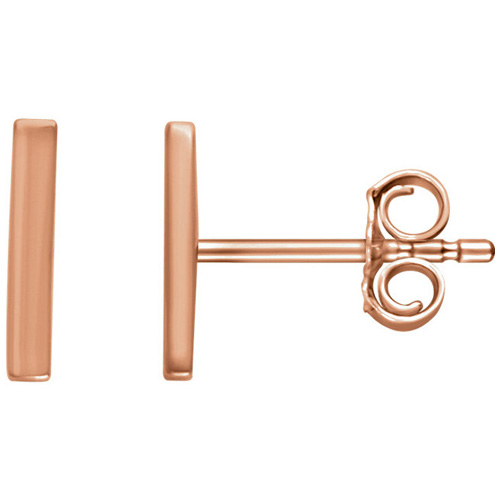 14kt Rose Gold Bar Earrings