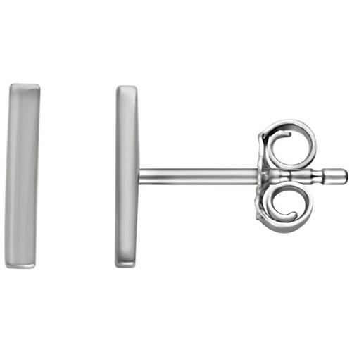14kt White Gold Bar Earrings