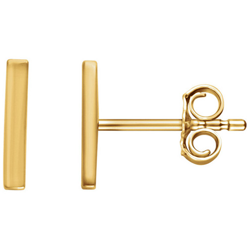 14kt Yellow Gold Bar Earrings
