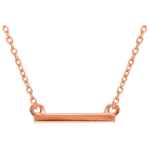14kt Rose Gold Mini Bar 18in Necklace