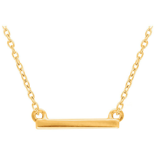 14kt Yellow Gold Mini Bar 18in Necklace