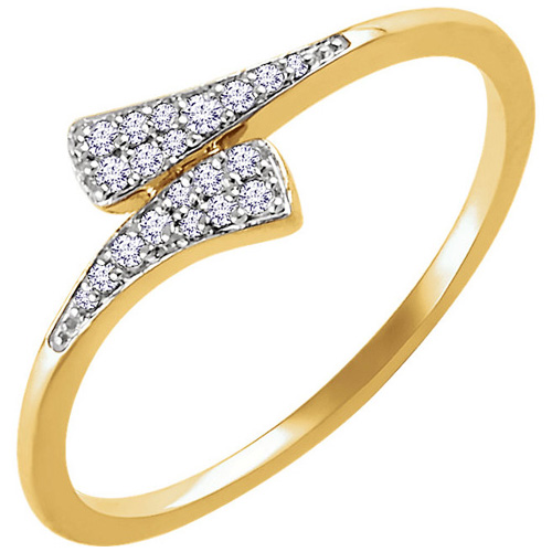 14kt Yellow Gold 1/10 ct Diamond Tapered Bypass Ring