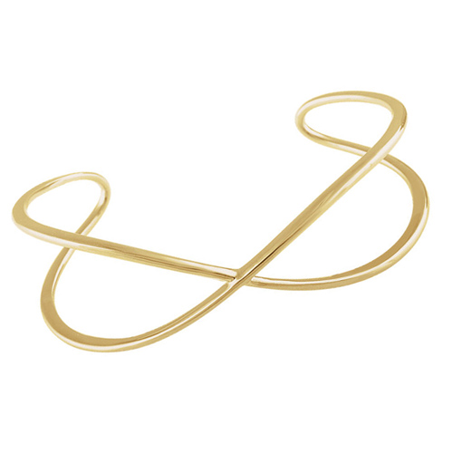 14kt Yellow Gold Criss Cross Cuff Bangle Bracelet