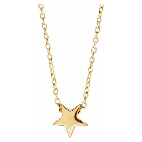 14k Yellow Gold Petite Star Necklace