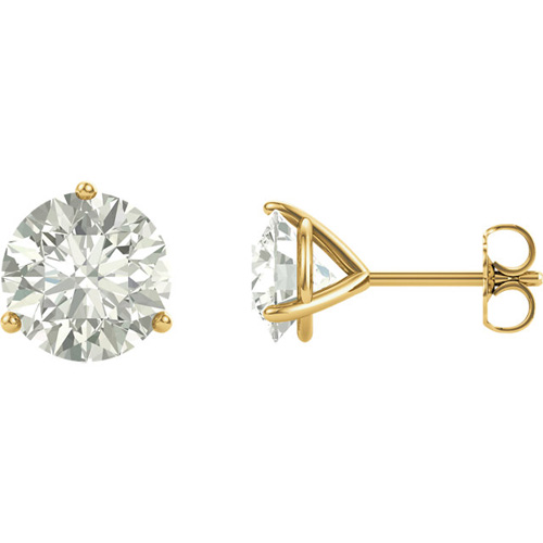14kt Yellow Gold 4 ct tw Forever One Moissanite Martini Earrings