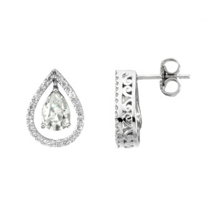 1 3/5 CT Moissanite and 1/3 CT Diamond Earrings - Clearance