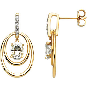 1.9 CT Moissanite and Diamond Earrings - Clearance